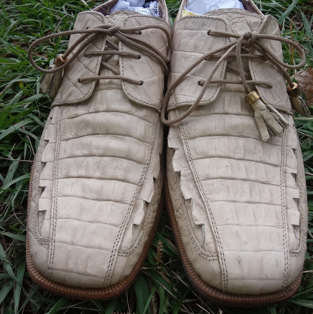 Marco Vicci Beige Alligator Shoes